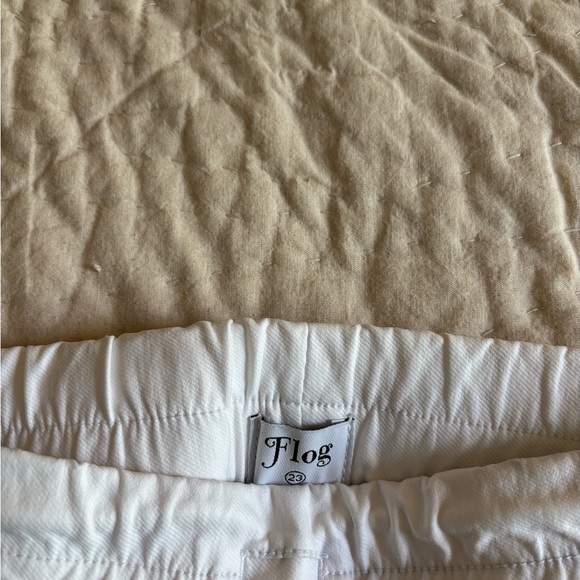 Flog Women's White Cropped Pants - Picture 1 of 3
